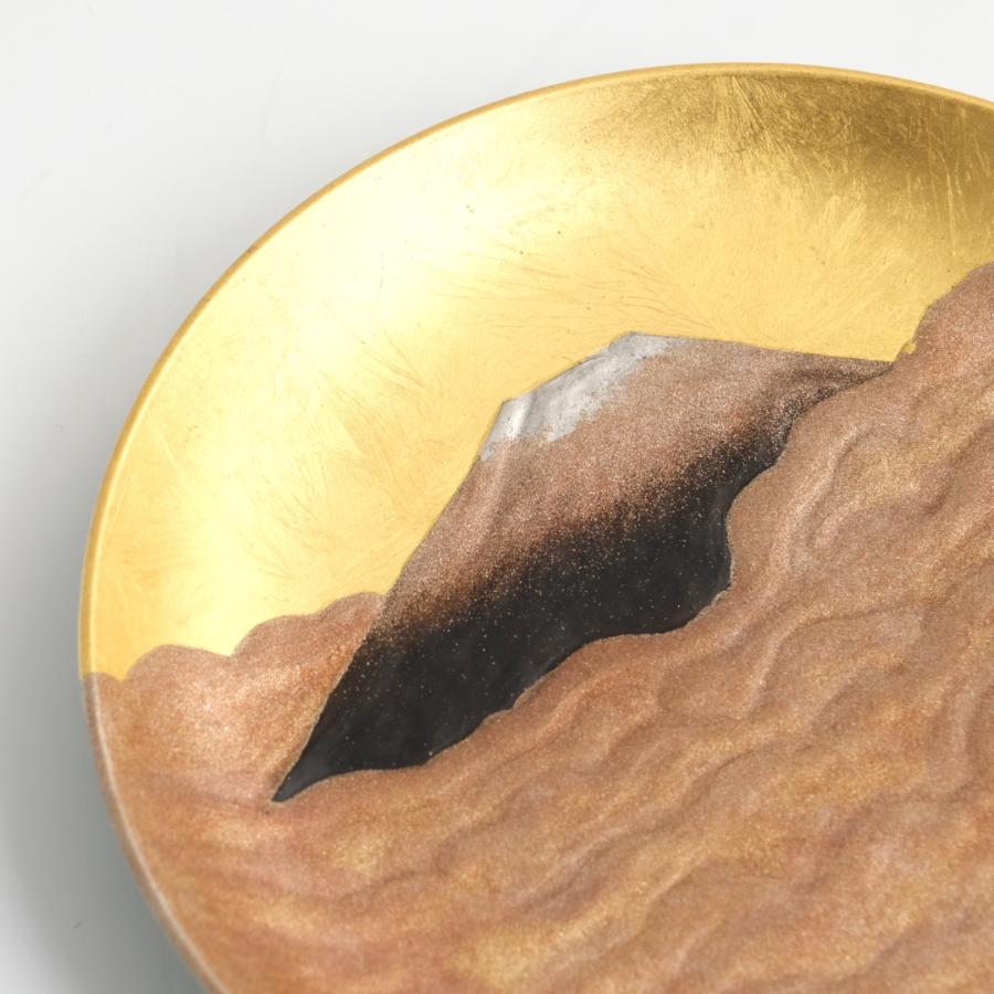 <琥山窯>金箔れいほう富士6寸飾皿