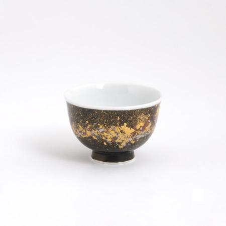 ＜琥山窯＞金彩ぐい呑（ブラウン）　