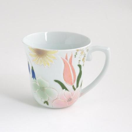 ＜田清窯＞四季花虹彩マグカップ