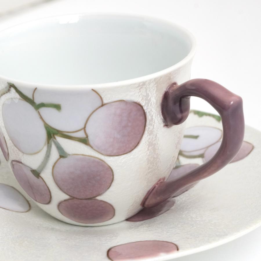 <田清窯>虹彩ぶどうコーヒー碗皿