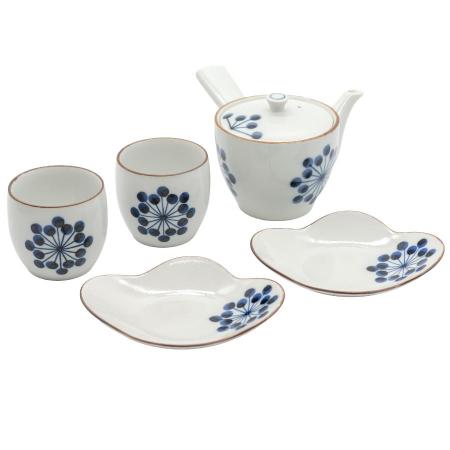 ＜肥前吉田焼 副久製陶所＞ はなてん模様 お茶セット