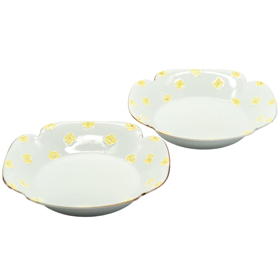 ＜伊万里焼 徳七窯＞一珍お花の19cm深皿 2点セット