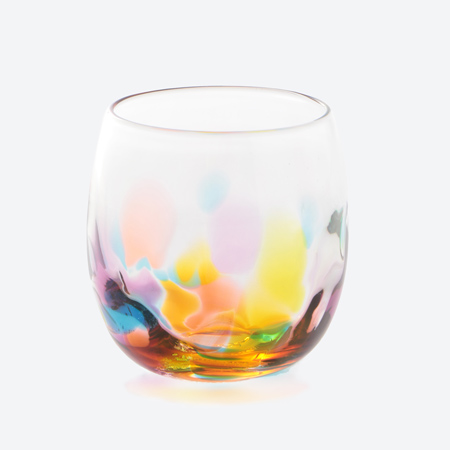 虹色しずく型グラス