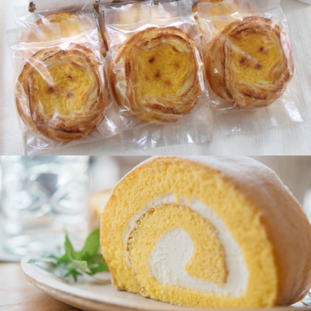 贅沢たまごのうふロール＆大人が恋するエッグタルトのセット