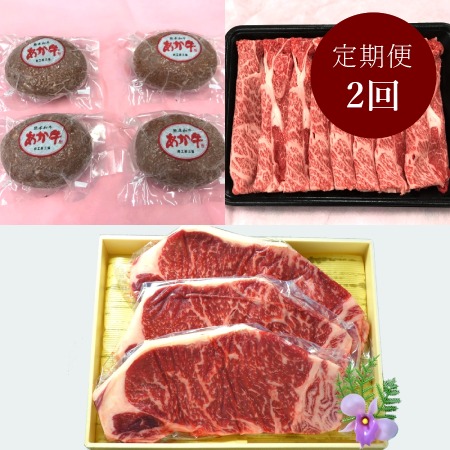 【2カ月定期便】熊本和牛あか牛堪能コース 4月開始