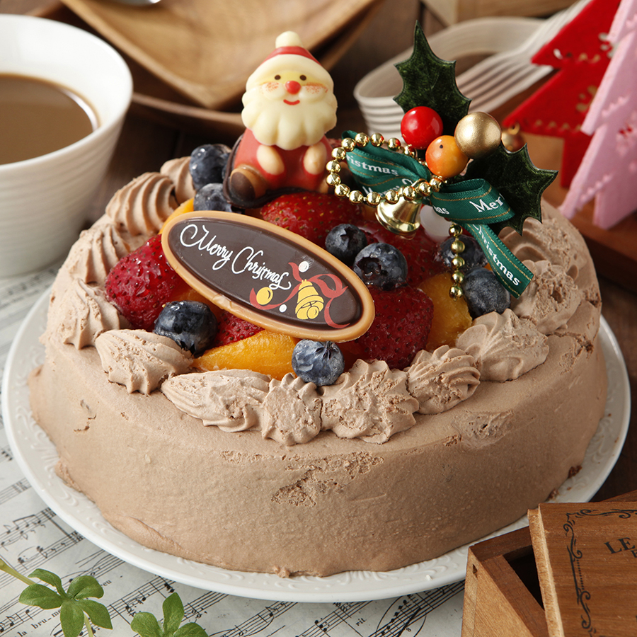 【19日・20日指定日お届け】クリスマスフルーツチョコレートデコレーションケーキのイメージ