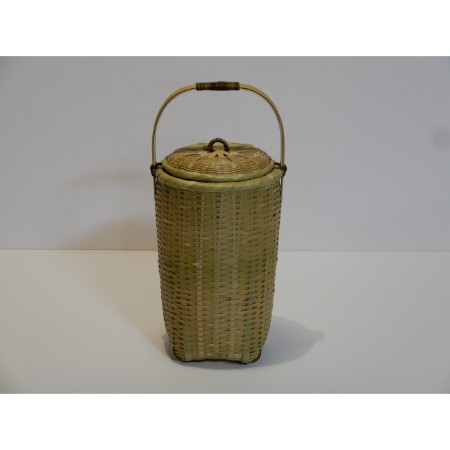 ＜青竹工房 桐山＞蓋付スリムバスケット