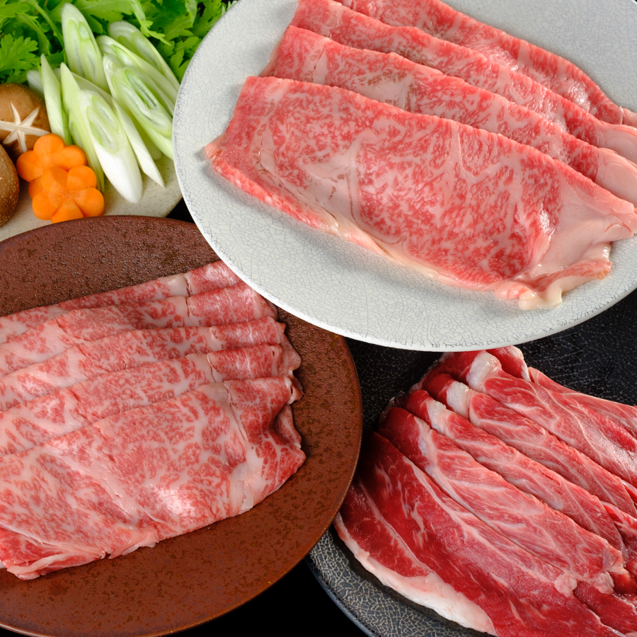 宮崎牛すき焼き食べ比べセット 1.3kg(ロース400g、肩ロース400g、モモ