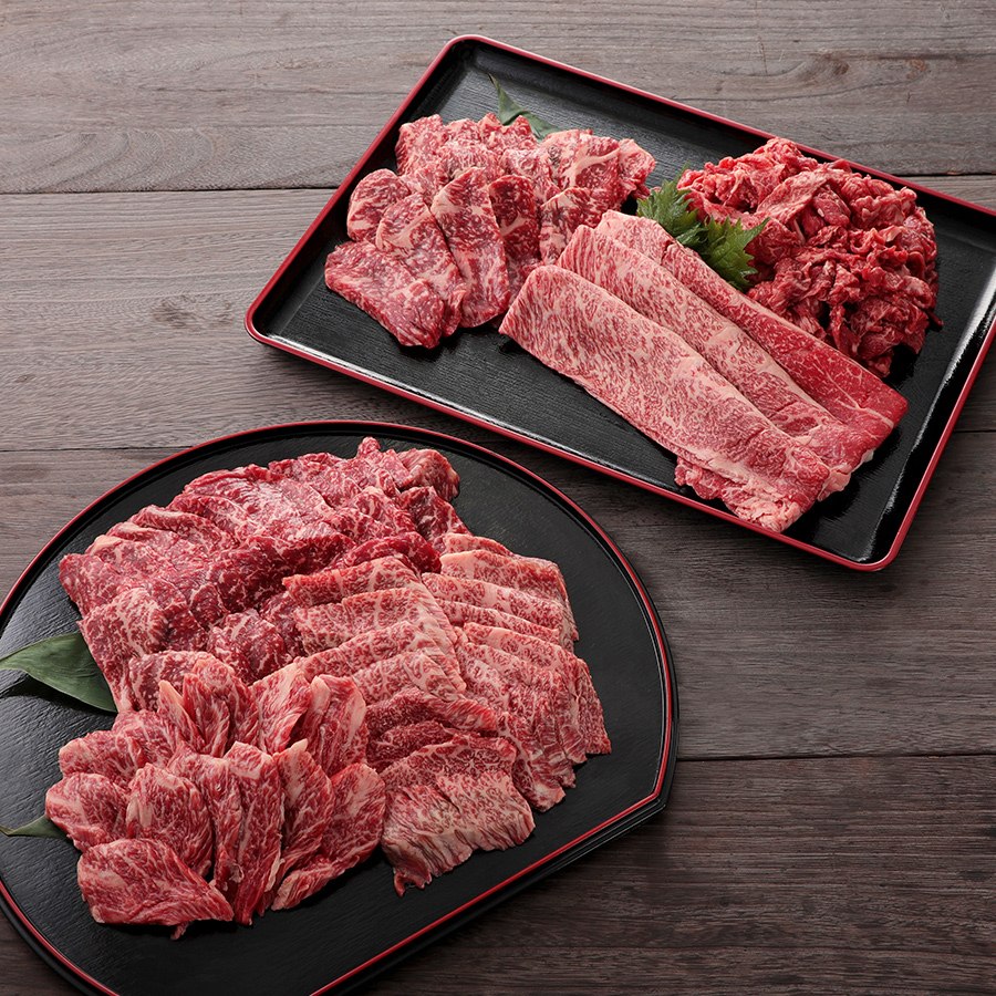 <岡崎牧場>パイン牛6種(サーロイン・ザブトン・肩ロース・ロース・すき焼きしゃぶしゃぶ用 各300g、切り落とし500g)セット