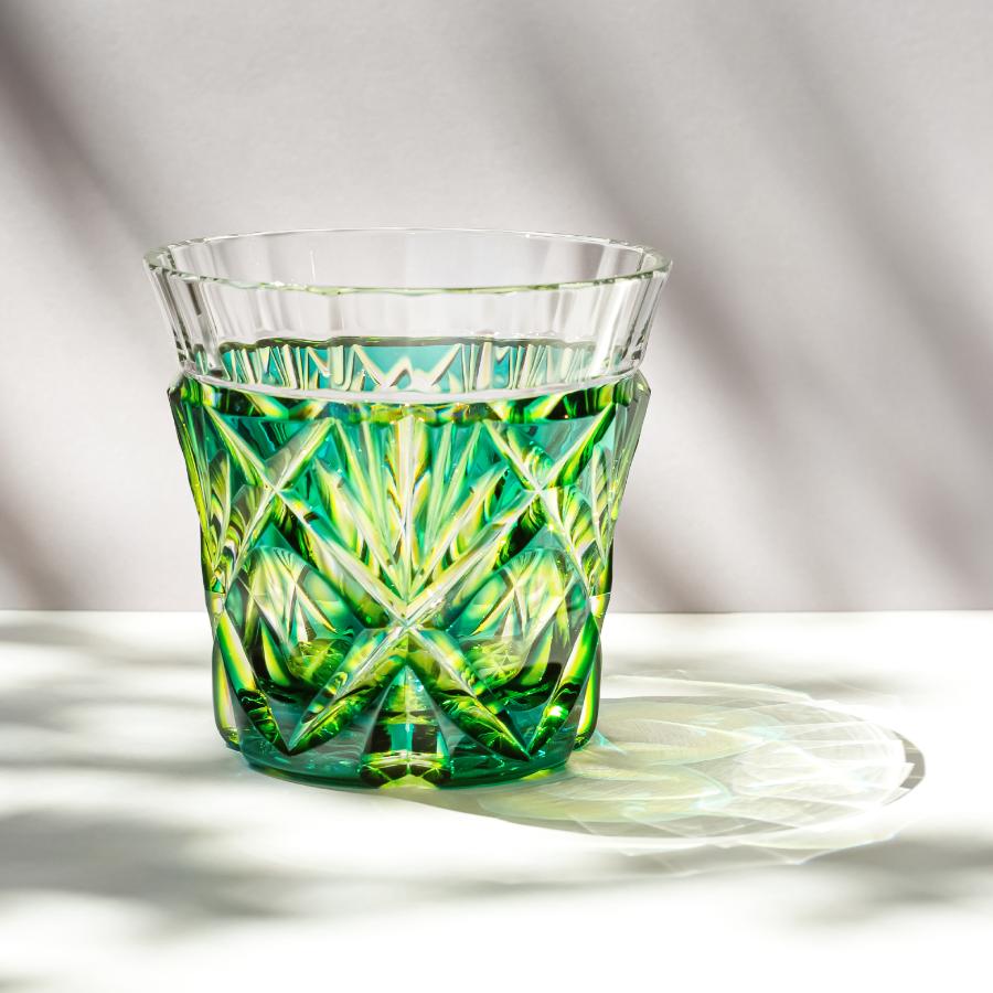 <島津薩摩切子>二色冷酒杯