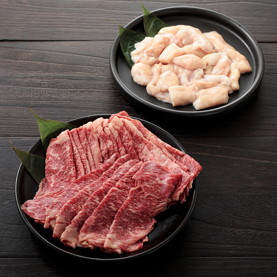 ＜黒島アーサ牛＞すきしゃぶセット（肉300g×2パック・ホルモン300g×1パック）