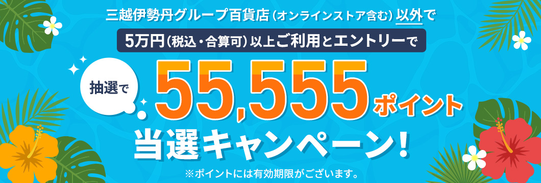 三越伊勢丹ふるさと納税対象 真夏の運試し!55,555ポイント当選キャンペーン!