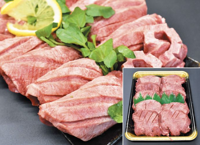 ＜和牛のからくわ精肉店＞塩味付き厚切り牛タンスライス 1㎏（500g×2パック）