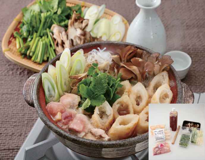 比内地鶏きりたんぽ鍋セット 2 から 3人前みそつけたんぽ付き