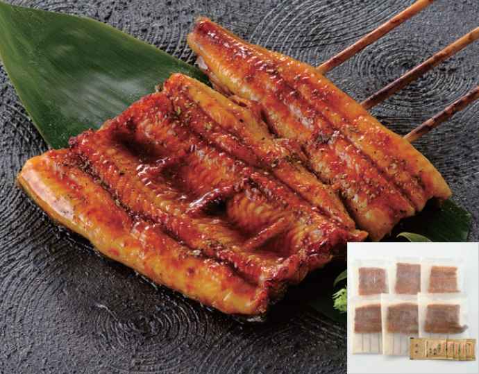 <綱正> 国産うなぎ蒲焼(有機原材料使用たれ)6串詰合せ