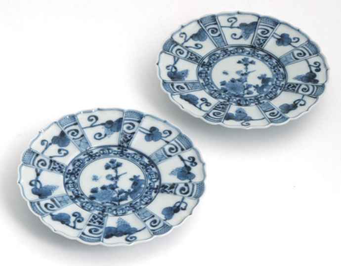 <山本 長左>4.5号皿 (2枚) 宝珠唐草