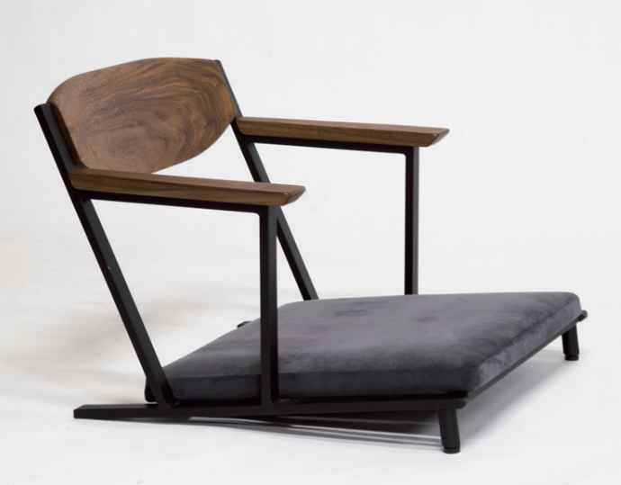 <FolivorA>IKKE floor chair walnut