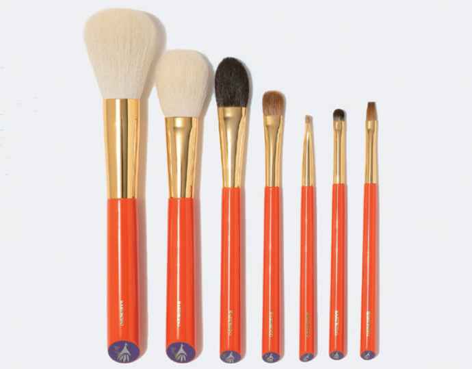 <白鳳堂>朱軸化粧筆7本セット