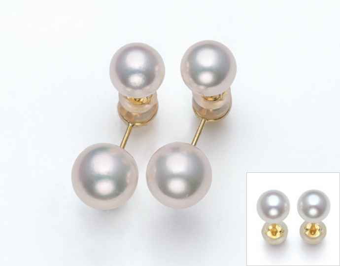 <ウラケイパール>K18アコヤパールピアス