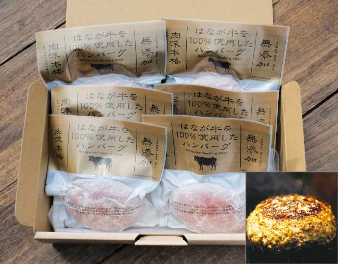 はなが牛ハンバーグ【化学調味料･保存料不使用】150g  6個