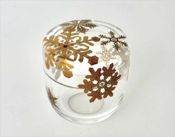 ＜うるしアートはりや＞ 雪華蒔絵アクリル中棗