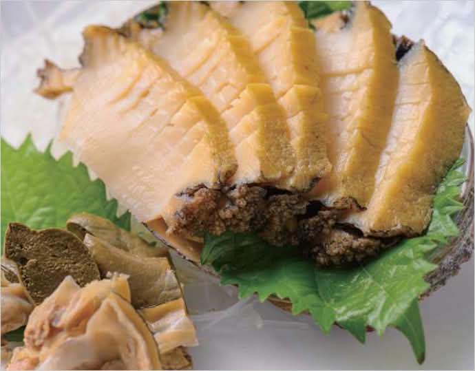 ＜蟹の匠 魚政＞京都府産天然黒アワビ使用 やわらか蒸しアワビ 250g（2～4枚入）