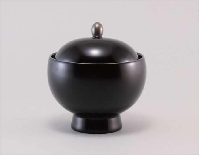 ＜蔦屋漆器店＞ 小丸椀 黒 銀縁