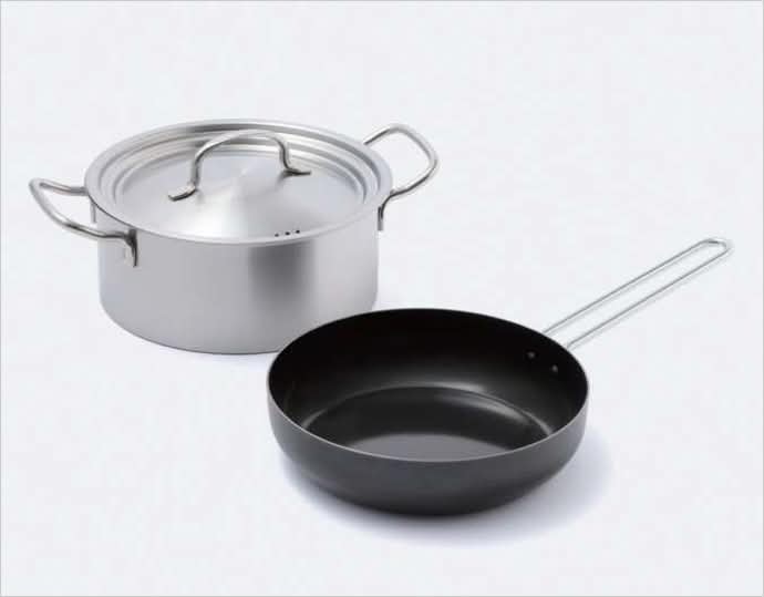 ＜シースタイル＞ 両手鍋、鉄製フライパンセット