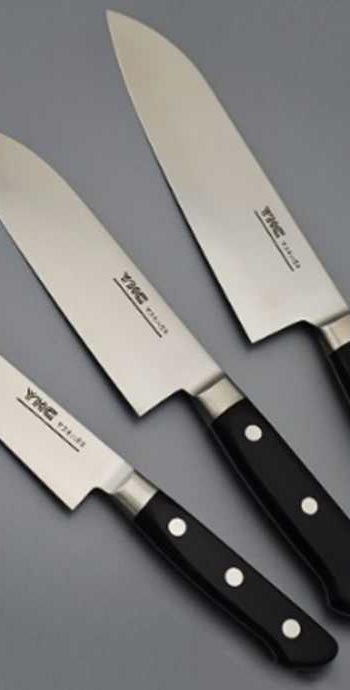 銀紙3号 口金付包丁3点セット(三徳、ミニ三徳、ぺティ) 手研仕上