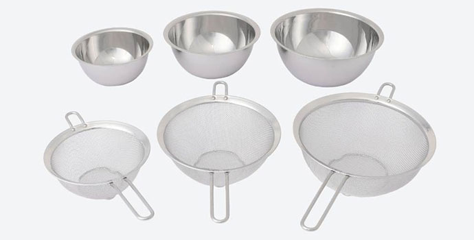 〈クックパル〉クックパルスマート ボウル、ストレーナー6点セット ボウル/ストレーナー:15cm、18cm、21cm