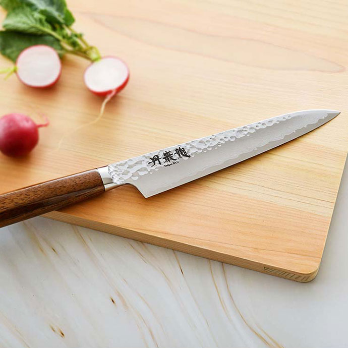丹巌龍プレミアム胡桃 ペティ135mm【龍泉刃物】