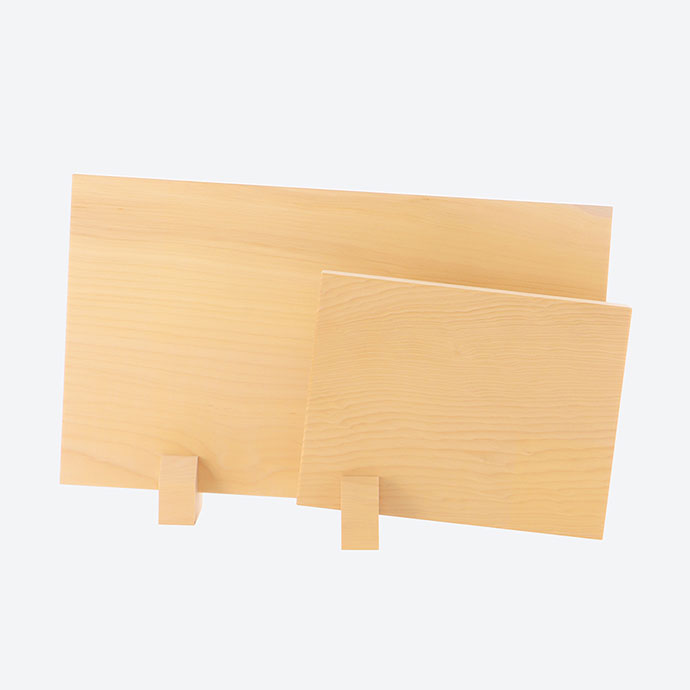 榧のまな板 大小セット 収納イメージ