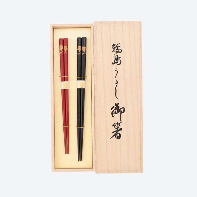 手書き蒔絵春夏秋冬 福寿草 夫婦桐箱入