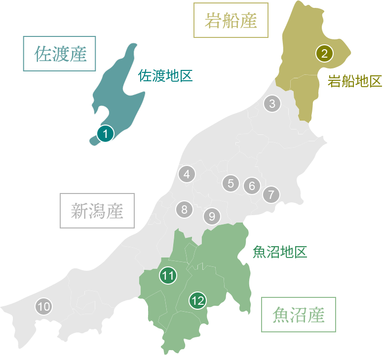 新潟県 お米の産地マップ