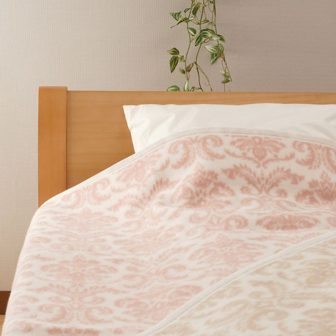 〈泉大津産〉ウォッシャブルウール毛布(毛羽部分) ピンク 0261911