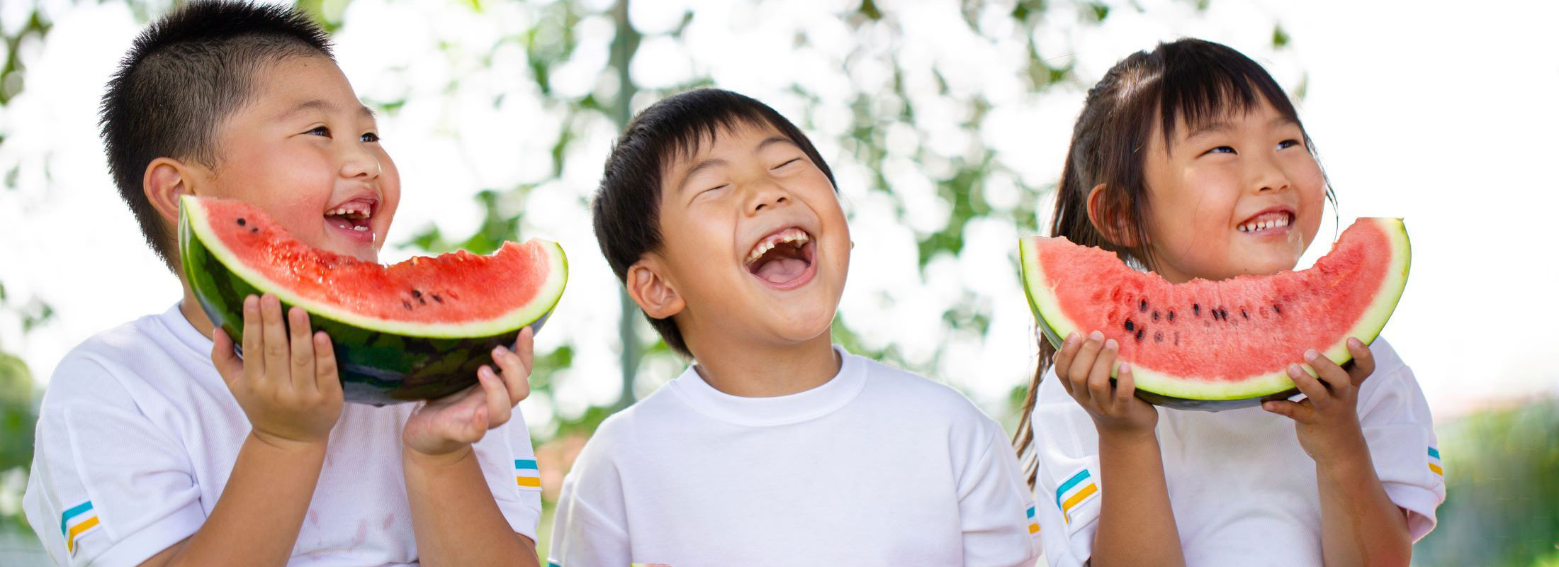 尾花沢スイカ園児3人
