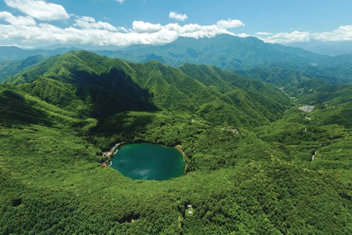 四尾連湖航空写真
