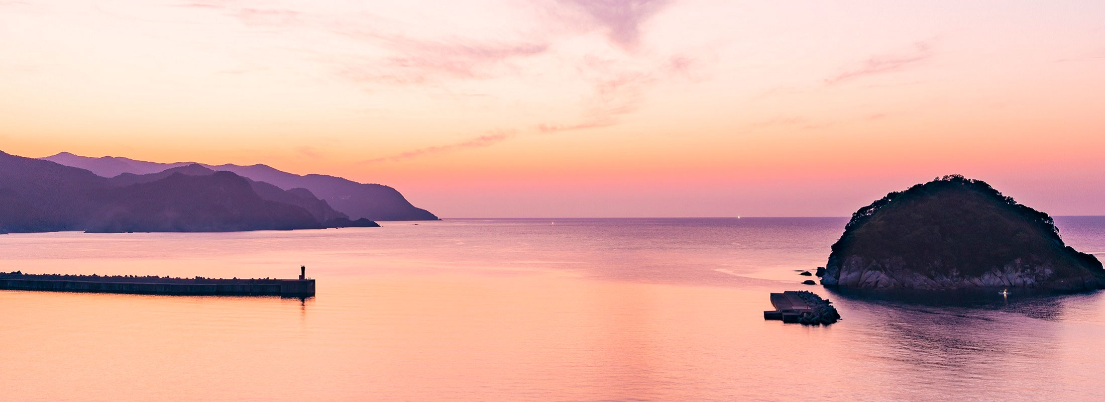 香住海岸の夕陽