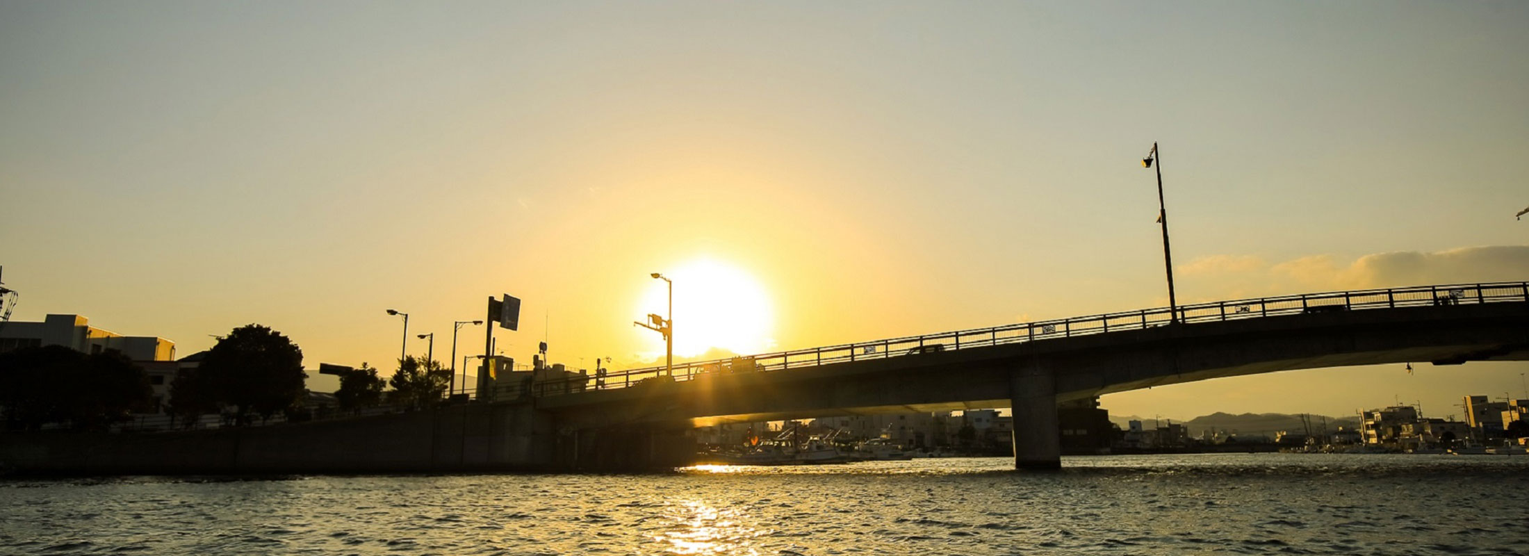 港まちの夕焼け