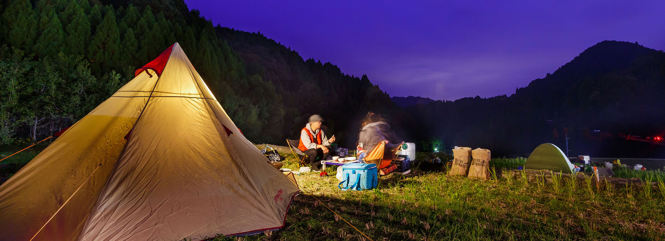 棚田でキャンプ
